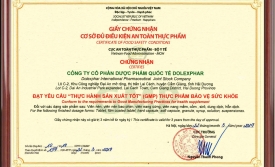 Nhà máy Dolexphar – Đơn vị thành viên của Đại Sơn Group vinh dự đạt chứng nhận GMP của Bộ Y tế
