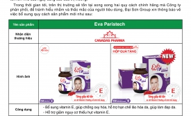 Thông báo bổ sung quy cách mới sản phẩm Eva Paristech